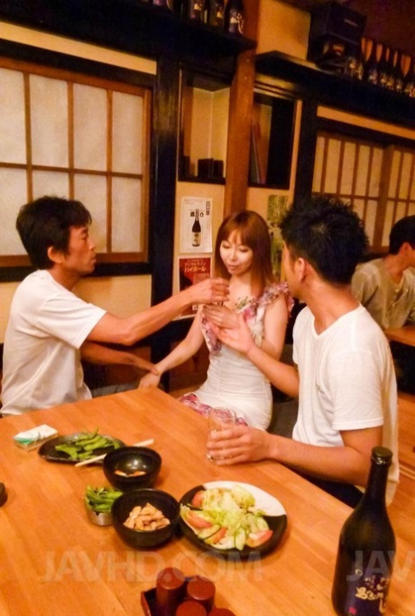 Japanese chick Minami Kitagawa is masturbated while dining in public 13619817