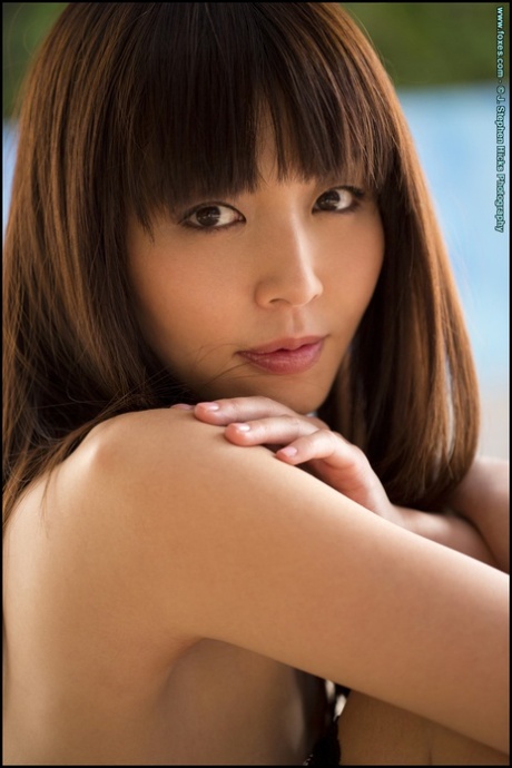 Beautiful Asian model Marica Hase strikes great poses while removing lingerie 38802494