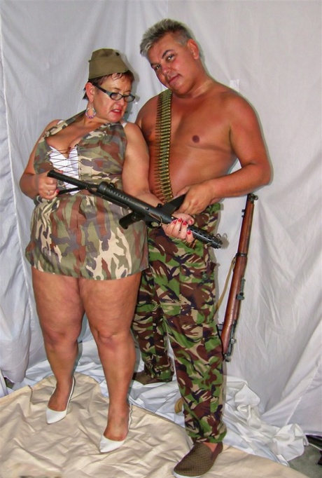 Mature fatty with huge boobs sucks a military a man's dick 20200820