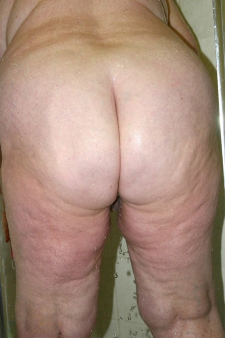 Obese granny Grandma Libby fondles her naked body while taking a shower 75721463