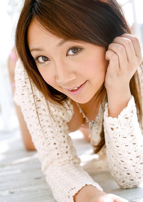 Japanese teen with a pretty face Ryo Akanishi gets naked during solo action 14317590