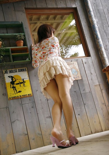 Japanese redhead Azumi Harusaki unleashes her big tits during solo action 33305402
