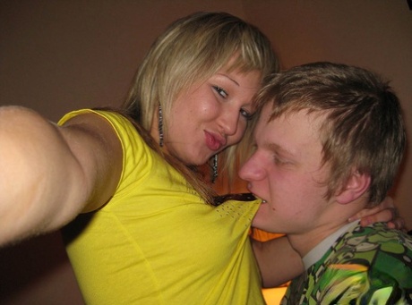 Cute blonde teen and her boyfriend take selfies while fucking on a bed 58017546