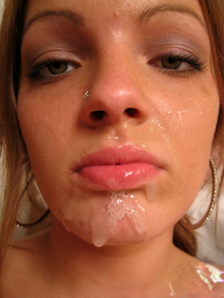Young amateur Kate Pearl gets cum all over her face and chest 82362685