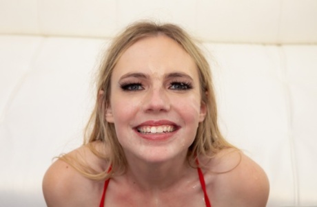 Natural blonde Rebel Rhyder gets on her knees for three big cocks 81843758