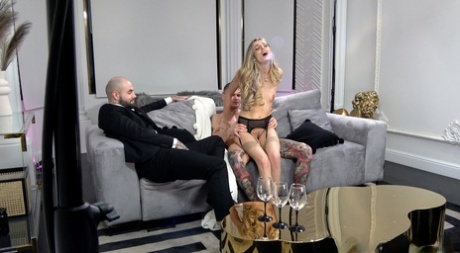 Blonde chick Alba Lala has sex with a guy while her husband watches 31796619