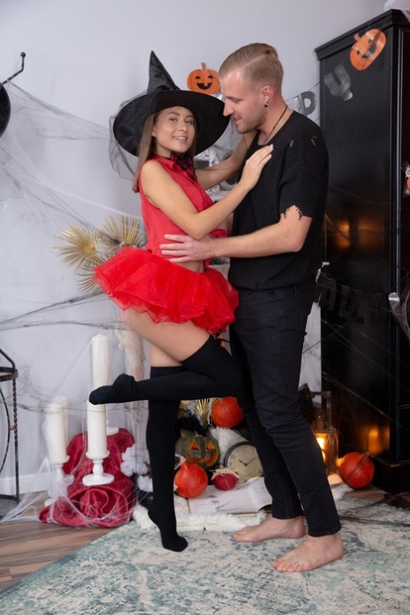 Skye Young partakes in ass to mouth sex during the Halloween season 71693090