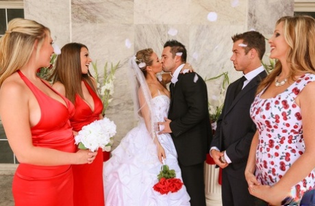 Blonde teen Nicole Aniston joins her stepmom for a 3some on her wedding day 20197882