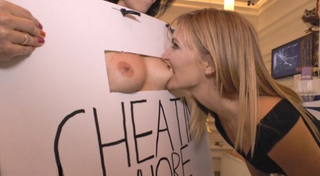Cheating brunette is publicly humiliated while totally naked 64101716