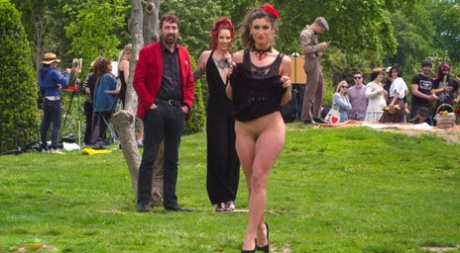 Submissive girl is paraded on a street before being fucked in a public house 78032621