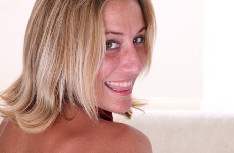 Frisky mature blonde in dress clothes stripping down and playing with herself 49157078