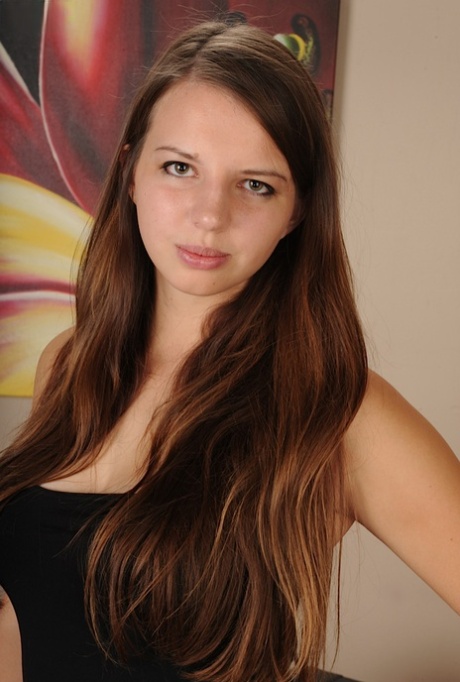 Amateur chick Anne Marie removes skirt and underwear to bare teen body 40596719