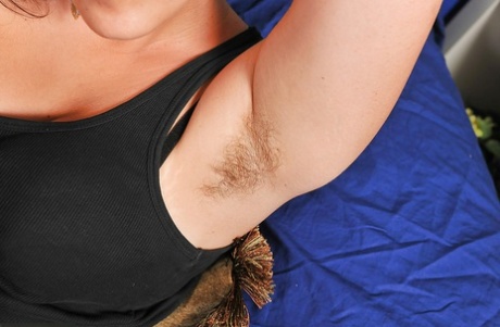 Fat amateur chick with hairy armpits giving handjob and footjob 93985779